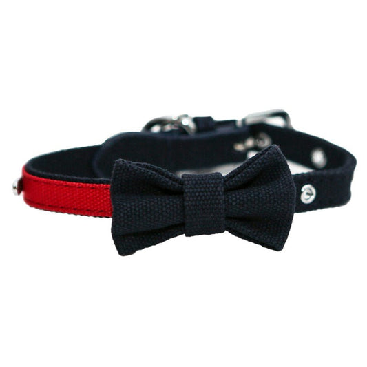 Rosewood NAVY & RED BOW COLLAR Pet Collar & Harnesses Rosewood Small Collar