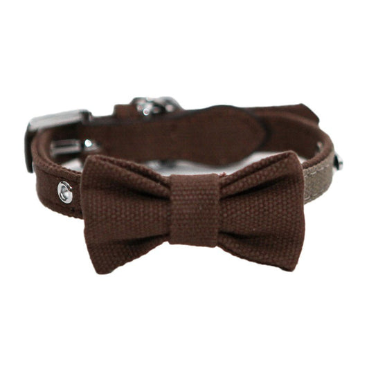 Rosewood TRUFFLE/TAUPE BOW COLLAR Dog Collar Rosewood Small