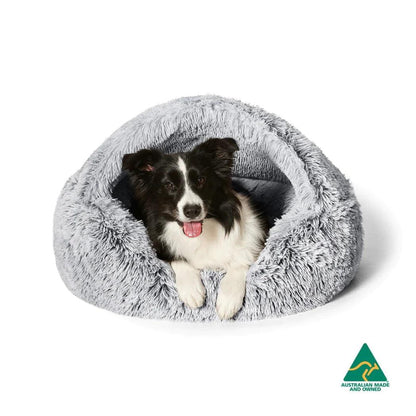 Snooza – Calming Hoodie Cuddler – Silver Fox pet bed Snooza Small Silver Fox
