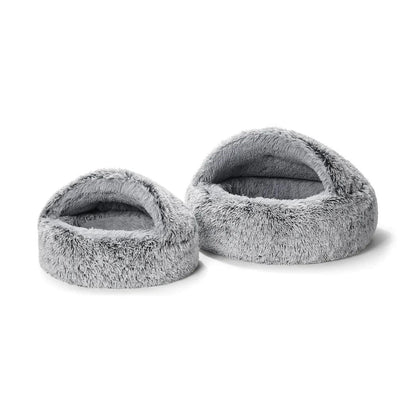 Snooza – Calming Hoodie Cuddler – Silver Fox pet bed Snooza
