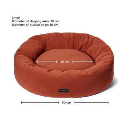Snooza – Self-Warming Polar Fleece Cuddler – Rust pet bed Snooza
