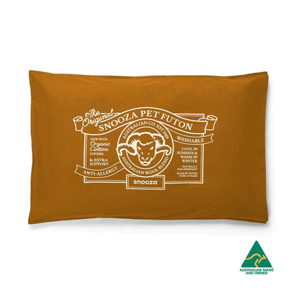 Snooza – Summer Cotton Canvas Pet Futon – Caramel - Mighty - Original dog bed Snooza
