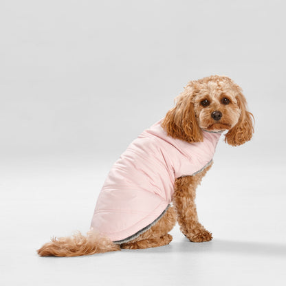 Snooza Wear – Puffer Parka – Pink dog jacket Woofy and Whiskers Large