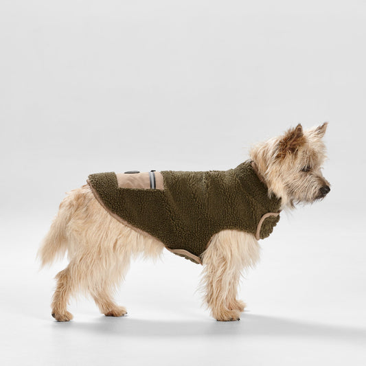 Snooza Wear – Teddy Pocket Coat – Khaki/Fawn Dog Apparel Snooza Small (S)