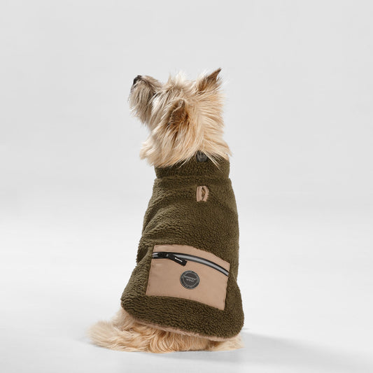 Snooza Wear – Teddy Pocket Coat – Khaki/Fawn Dog Apparel Snooza Extra small (XS)