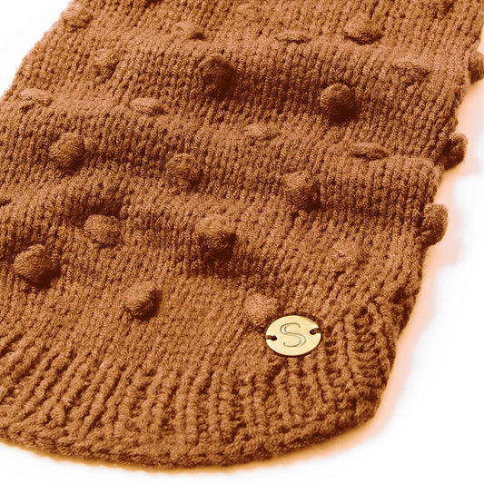 Merino 100% Woolen Dog Jumper Bobble Knit Dog Sweater - Caramel Merino Blend 100% woolen dog Jumper Sebastian Says XS Caramel
