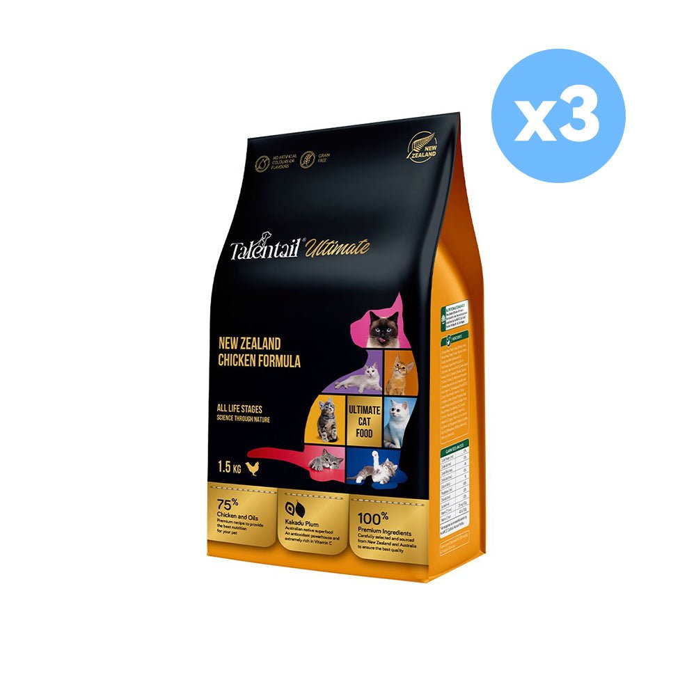 TALENTAIL ULTIMATE New Zealand Chicken - Cat 4.5Kg (1.5Kg x 3)Woofy and Whiskers