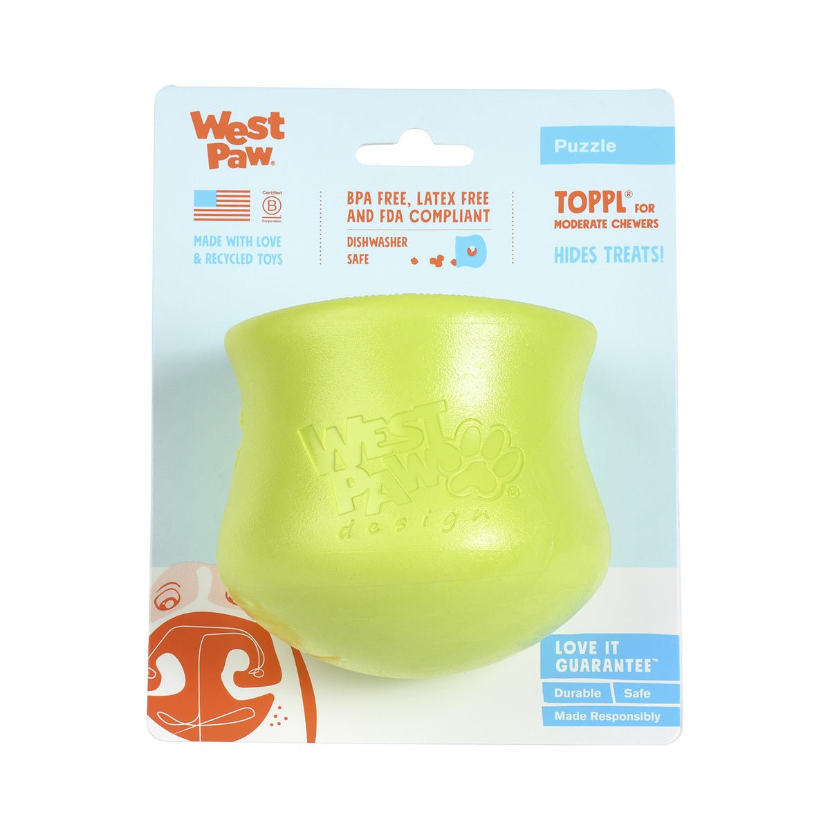 West Paw Toppl Treat Dispensing Wobbling Dog Toy & Food BowlDishwasher safedog suppliesWoofy and Whiskers