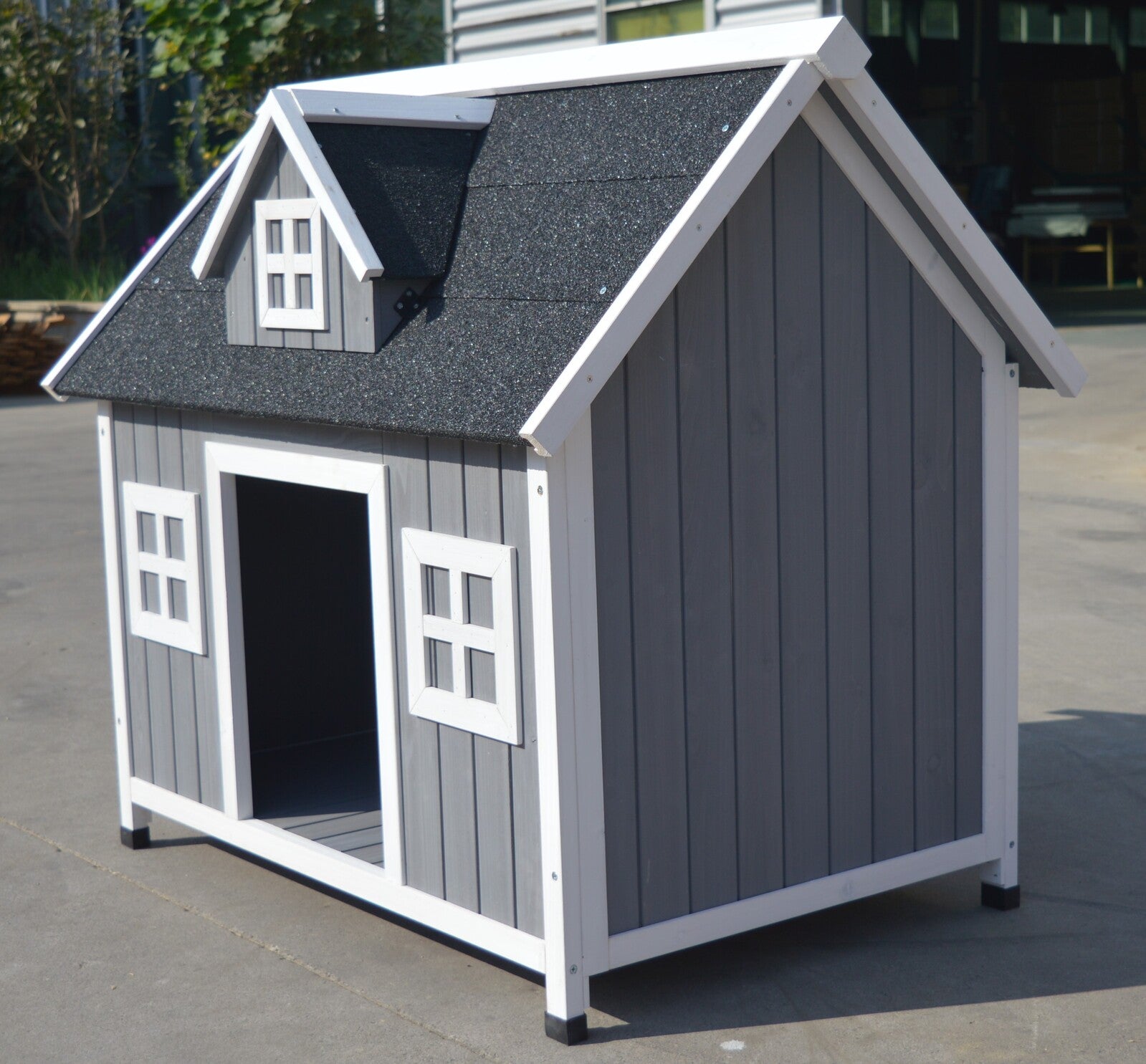 YES4PETS Grey Large Timber Pet Dog Puppy Wooden Cabin Kennel Timber House Pet Care > Dog Supplies > Dog Kennels Woofy and Whiskers
