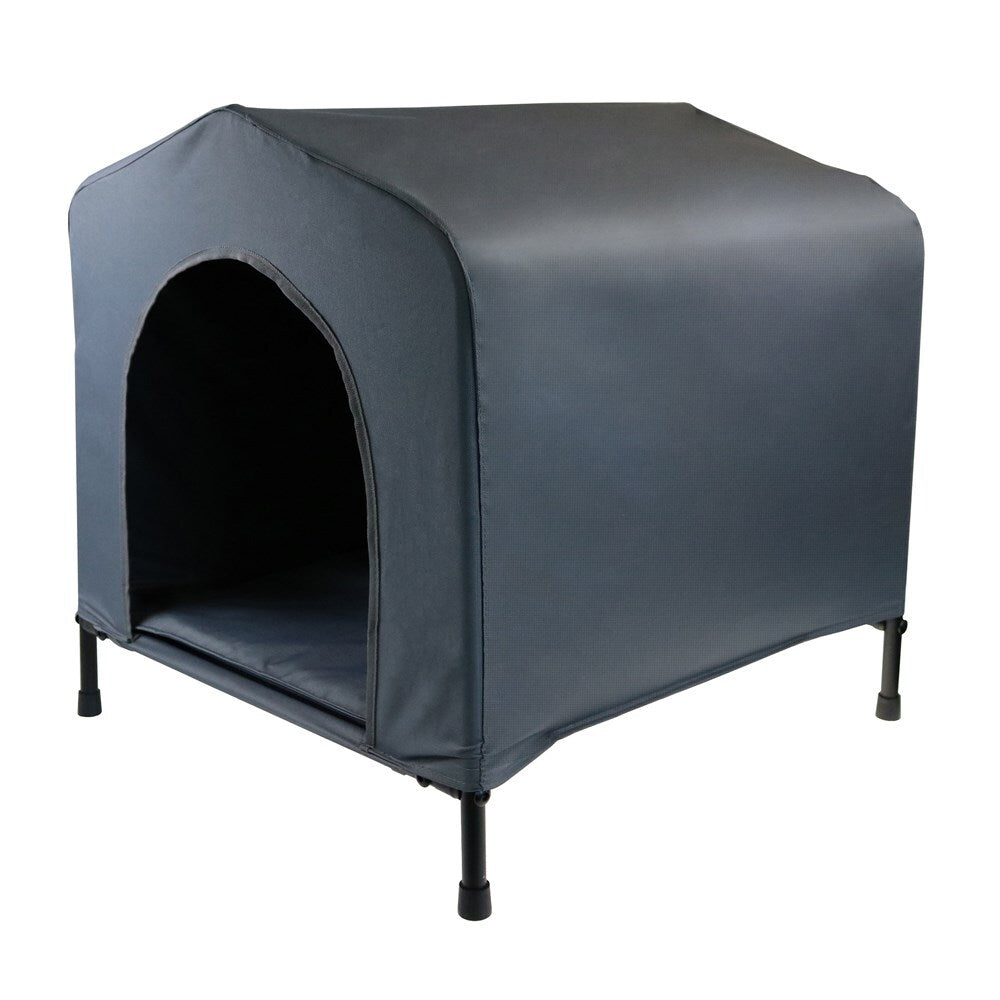 YES4PETS Grey M Portable Flea and Mite Resistant Dog Kennel House W CushionWoofy and Whiskers