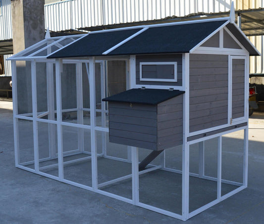YES4PETS Grey XXL Chicken Coop Rabbit Guinea Pig Hutch Ferret Hen Cat House Pet Care > Coops & Hutches YES4PETS