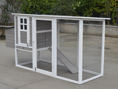 YES4PETS Large Chicken Coop Rabbit Hutch Cat Ferret Cage Hen Chook House Grey Pet Care > Coops & Hutches YES4PETS