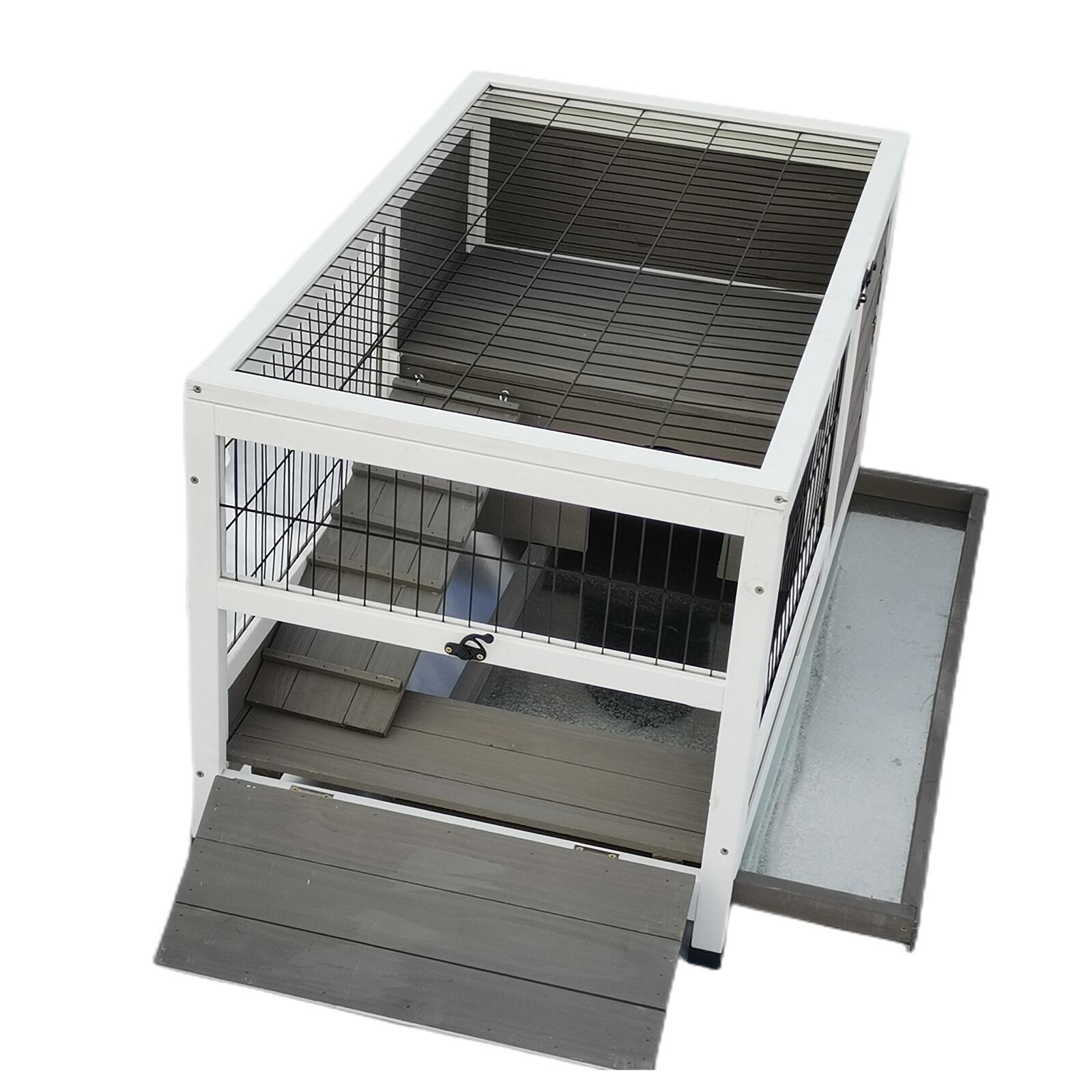 YES4PETS Rabbit Hutch Cat House Cage Guinea Pig Ferret CageWoofy and Whiskers