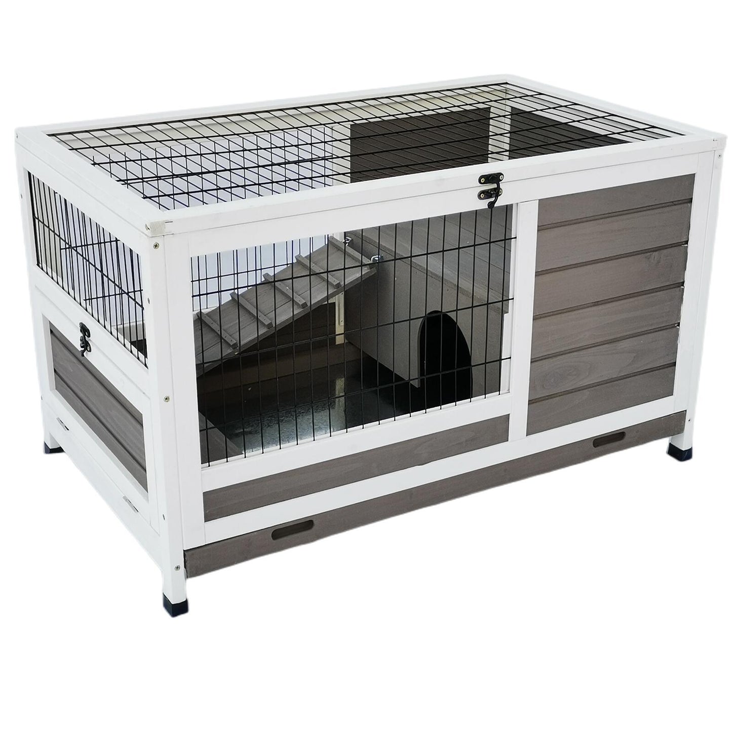 YES4PETS Rabbit Hutch Cat House Cage Guinea Pig Ferret CageWoofy and Whiskers