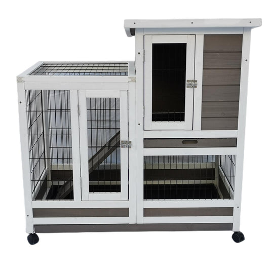 YES4PETS Rabbit Hutch Cat House Cage Guinea Pig Ferret Cage With Wheels Pet Care > Coops & Hutches YES4PETS