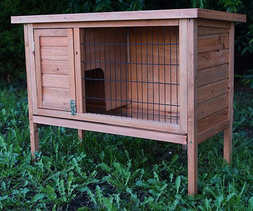 YES4PETS Single Wooden Pet Rabbit Hutch Guinea Pig Cage with Slide out TrayHutchNookWoofy and Whiskers