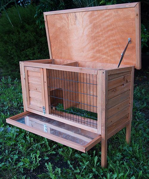 YES4PETS Single Wooden Pet Rabbit Hutch Guinea Pig Cage with Slide out TrayHutchNookWoofy and Whiskers