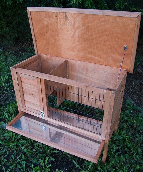 YES4PETS Single Wooden Pet Rabbit Hutch Guinea Pig Cage with Slide out TrayHutchNookWoofy and Whiskers