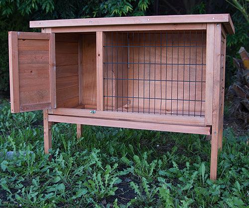 YES4PETS Single Wooden Pet Rabbit Hutch Guinea Pig Cage with Slide out TrayHutchNookWoofy and Whiskers