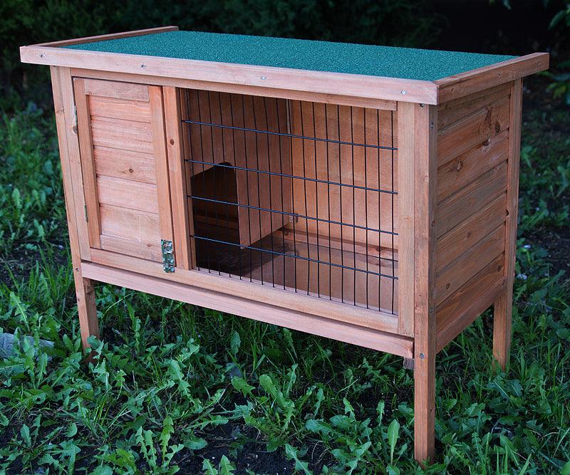 YES4PETS Single Wooden Pet Rabbit Hutch Guinea Pig Cage with Slide out TrayHutchNookWoofy and Whiskers