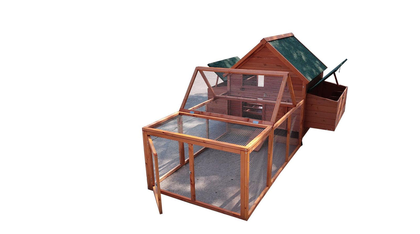 YES4PETS XL Chicken Coop Rabbit Hutch Ferret Cage Hen Chook Cat Kitten House With RunWoofy and Whiskers