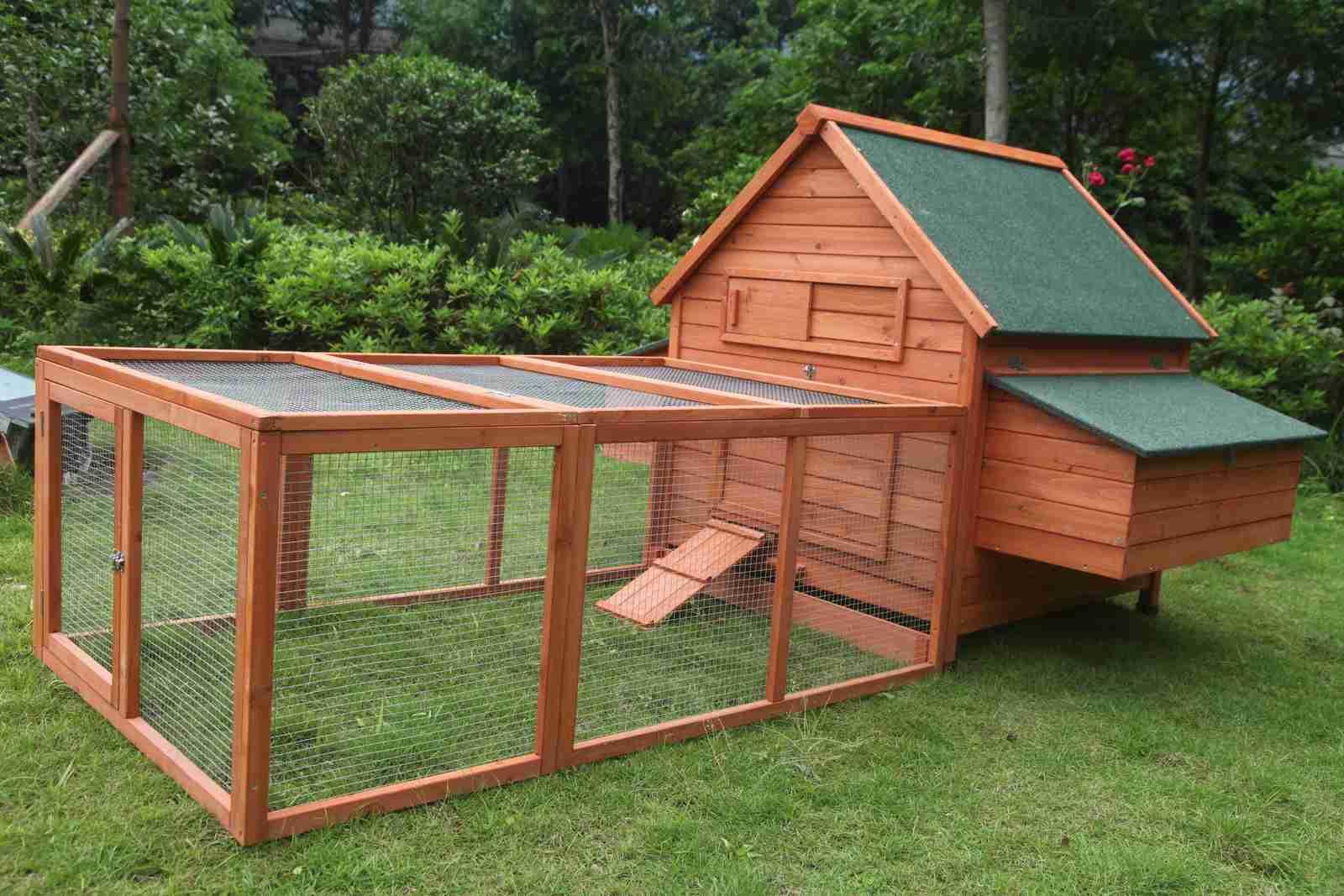 YES4PETS XL Chicken Coop Rabbit Hutch Ferret Cage Hen Chook Cat Kitten House With RunWoofy and Whiskers