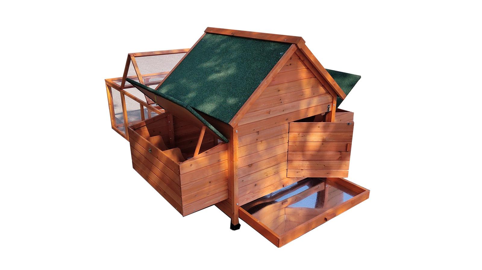 YES4PETS XL Chicken Coop Rabbit Hutch Ferret Cage Hen Chook Cat Kitten House With RunWoofy and Whiskers