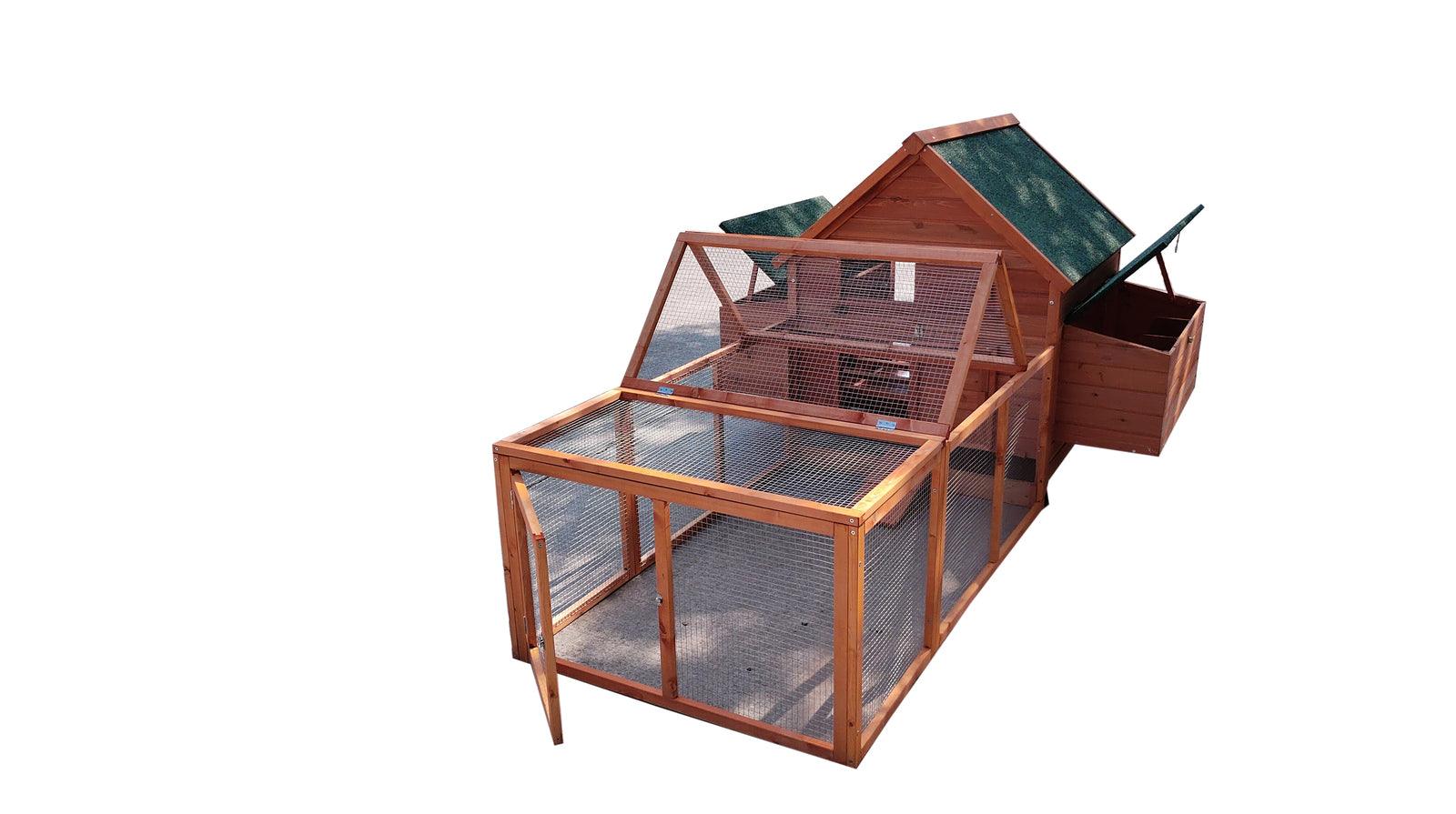 YES4PETS XL Chicken Coop Rabbit Hutch Ferret Cage Hen Chook Cat Kitten House With RunWoofy and Whiskers