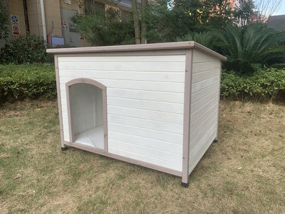 YES4PETS XXL Timber Pet Dog Kennel House Puppy Wooden Timber Cabin With Stripe White Pet Care > Dog Supplies > Dog Kennels YES4PETS