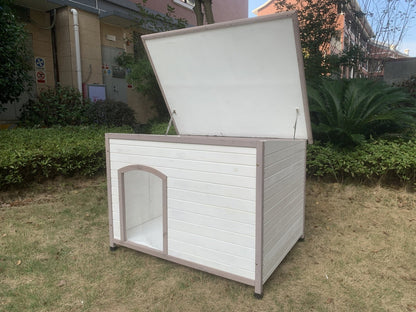 YES4PETS XXL Timber Pet Dog Kennel House Puppy Wooden Timber Cabin With Stripe White Pet Care > Dog Supplies > Dog Kennels YES4PETS