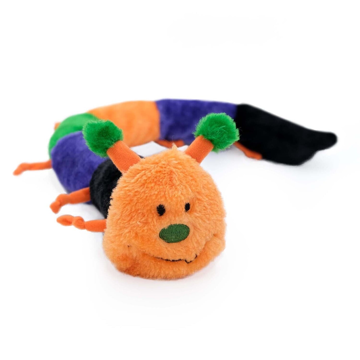 Zippy Paws Plush No Stuffing Dog Toy Deluxe Halloween Caterpillar 6 SqueakersWoofy and Whiskers