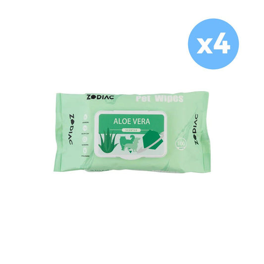 ZODIAC Aloe Vera Pet Wipes 100 Pcs/Bag X4Aloe VeraGentleWoofy and Whiskers